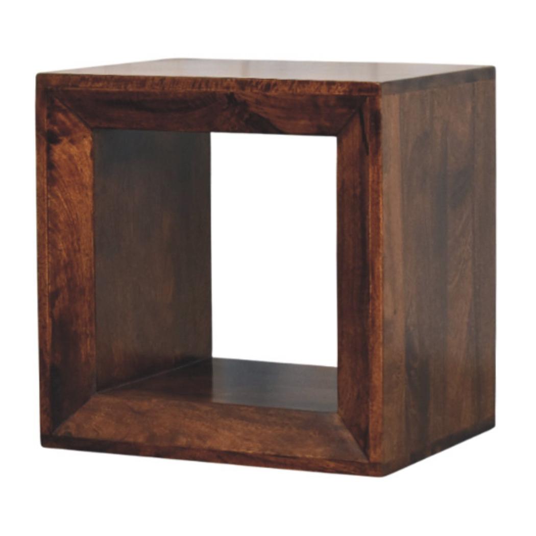 Solis Open Side Table | Solid Mango Wood | California Walnut Finish