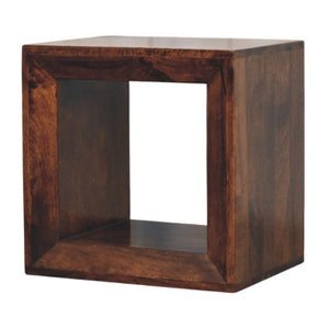 Solis Open Side Table | Solid Mango Wood | California Walnut Finish