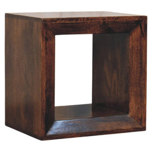 Solis Open Side Table | Solid Mango Wood | California Walnut Finish