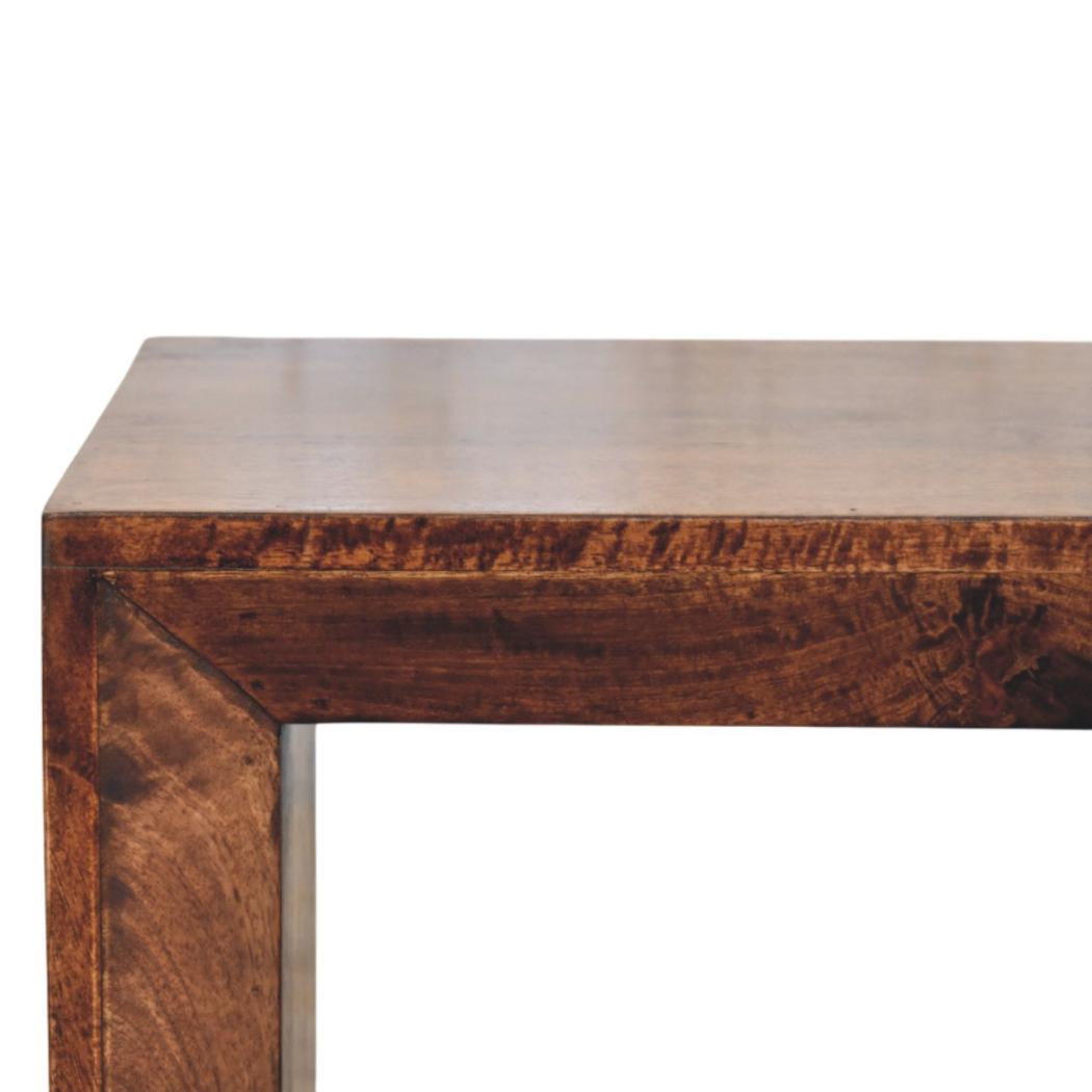 Solis Open Side Table | Solid Mango Wood | California Walnut Finish
