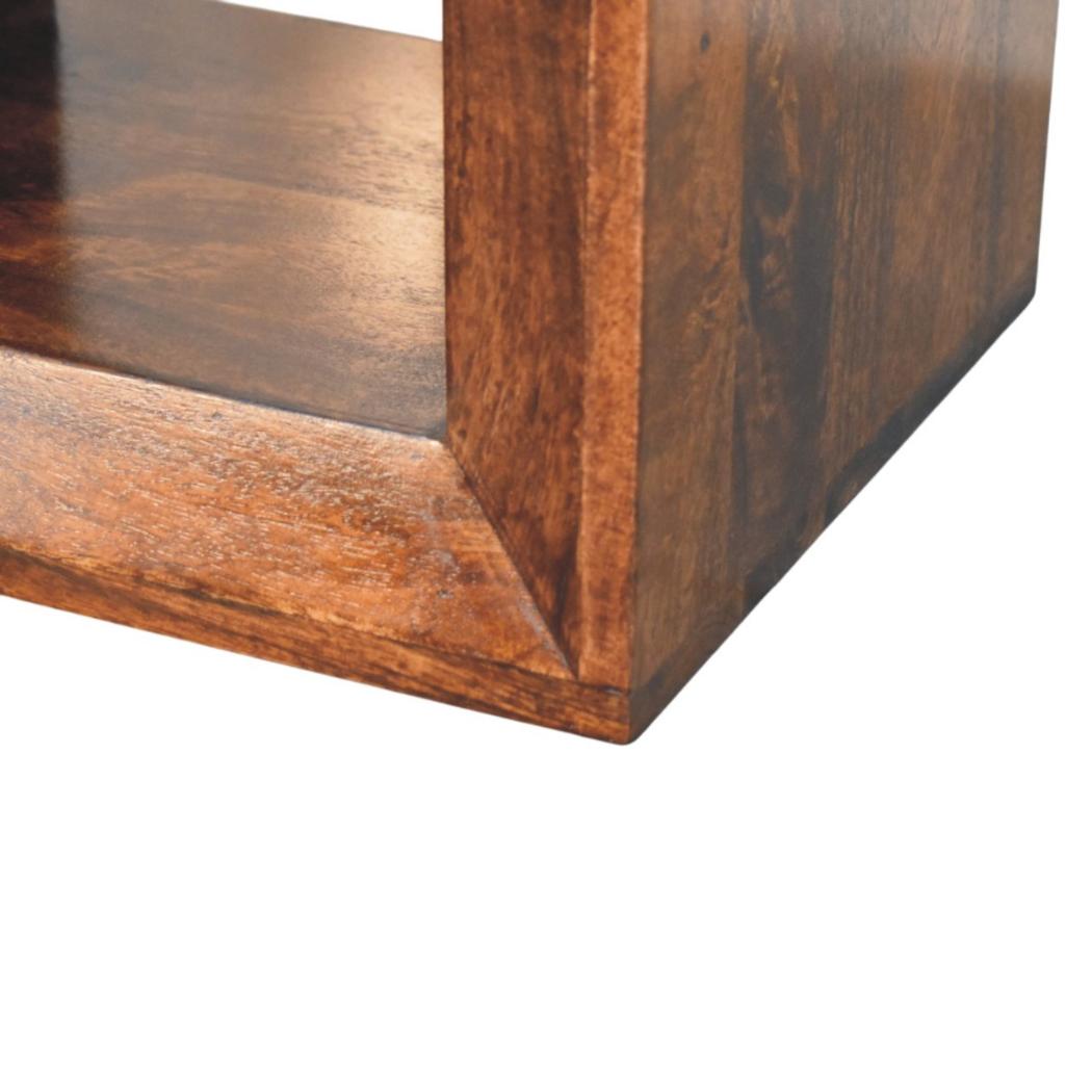 Solis Open Side Table | Solid Mango Wood | California Walnut Finish