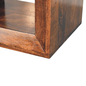 Solis Open Side Table | Solid Mango Wood | California Walnut Finish
