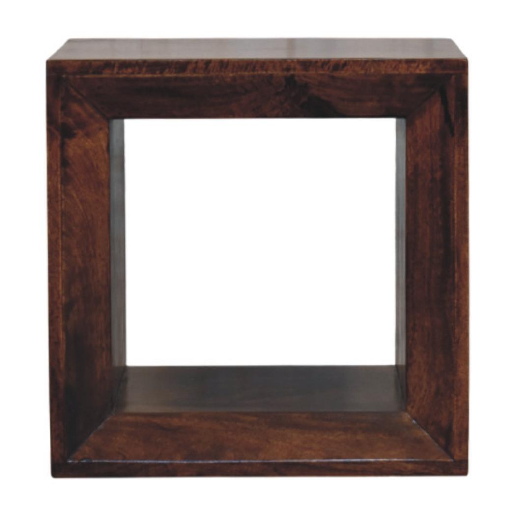Solis Open Side Table | Solid Mango Wood | California Walnut Finish