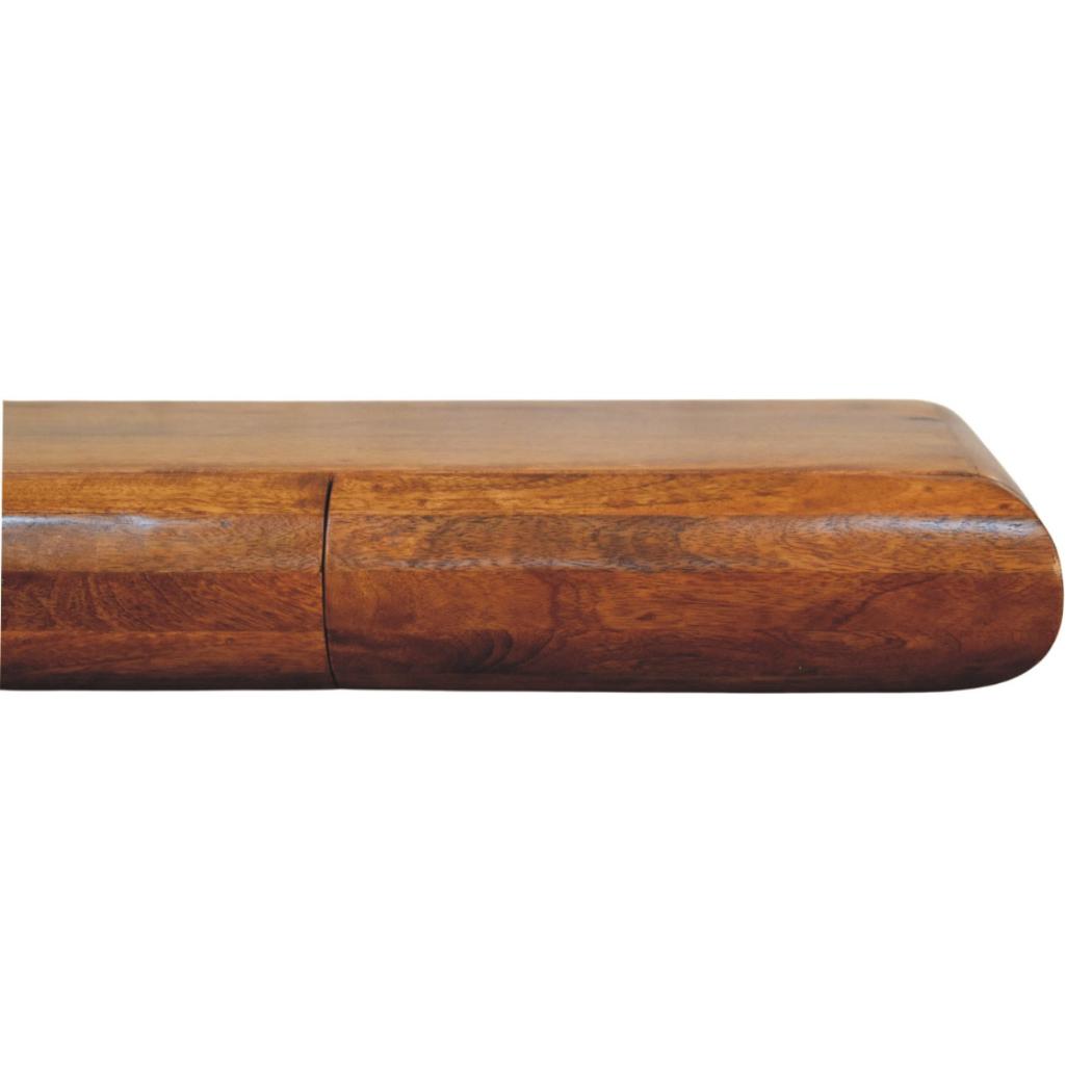 Solis Triple Wall-Mounted Console | Solid Mango Wood | Fluted Front | 3 Drawer Floating Storage
