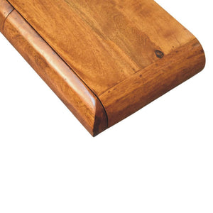 Solis Triple Wall-Mounted Console | Solid Mango Wood | Fluted Front | 3 Drawer Floating Storage