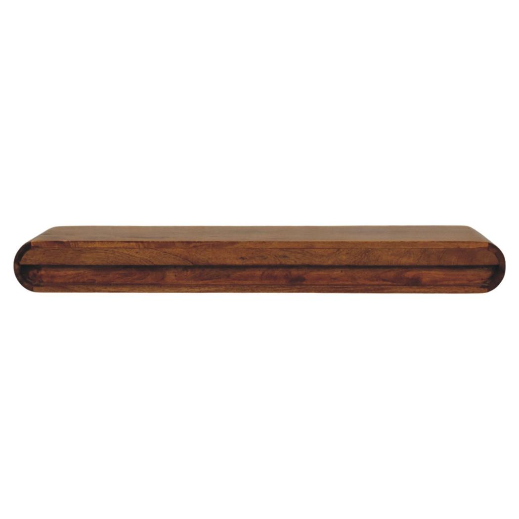 Solis Triple Wall-Mounted Console | Solid Mango Wood | Fluted Front | 3 Drawer Floating Storage