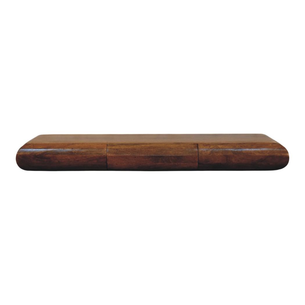 Solis Triple Wall-Mounted Console | Solid Mango Wood | Fluted Front | 3 Drawer Floating Storage