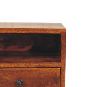 Solis Wall-Mounted Bedside Table | Solid Mango Wood | Chestnut Finish | 1 Drawer
