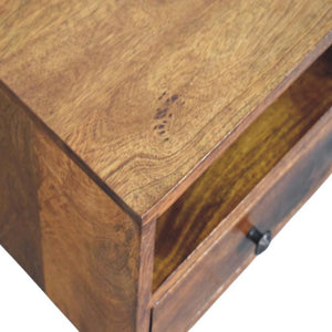 Solis Wall-Mounted Bedside Table | Solid Mango Wood | Chestnut Finish | 1 Drawer
