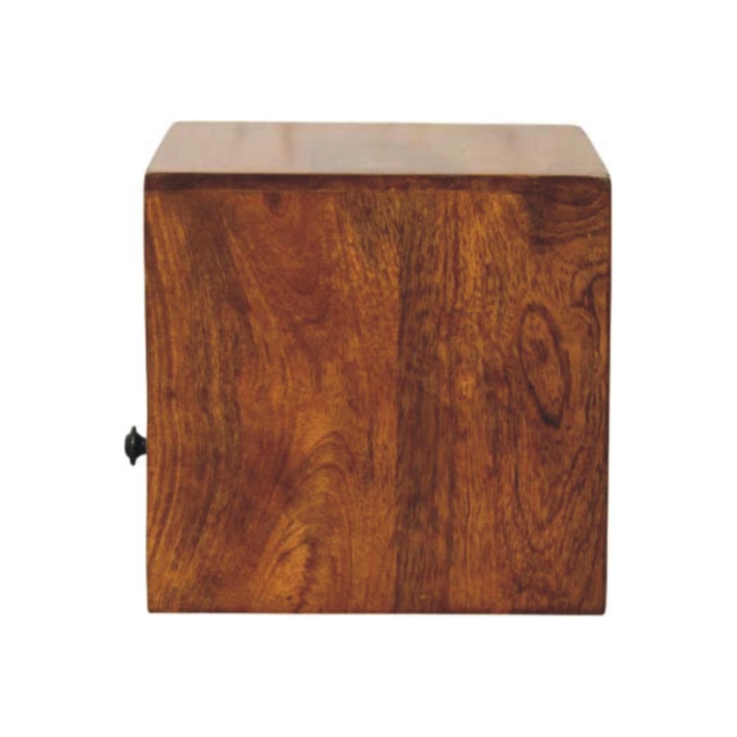Solis Wall-Mounted Bedside Table | Solid Mango Wood | Chestnut Finish | 1 Drawer