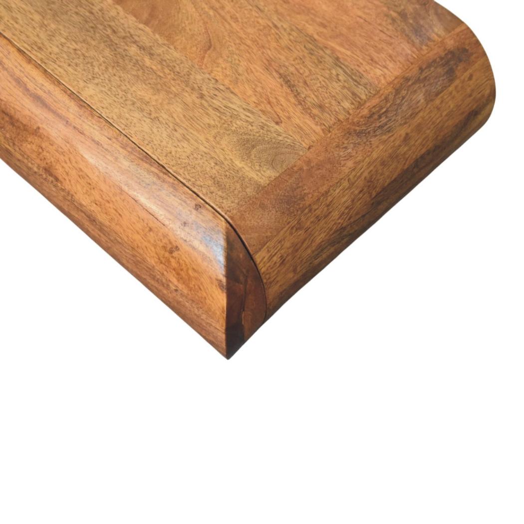 Solis Wall-Mounted Bedside Table | Solid Mango Wood | Fluted Front | Floating Nightstand