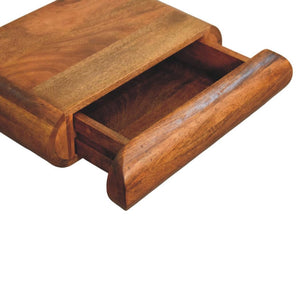 Solis Wall-Mounted Bedside Table | Solid Mango Wood | Fluted Front | Floating Nightstand