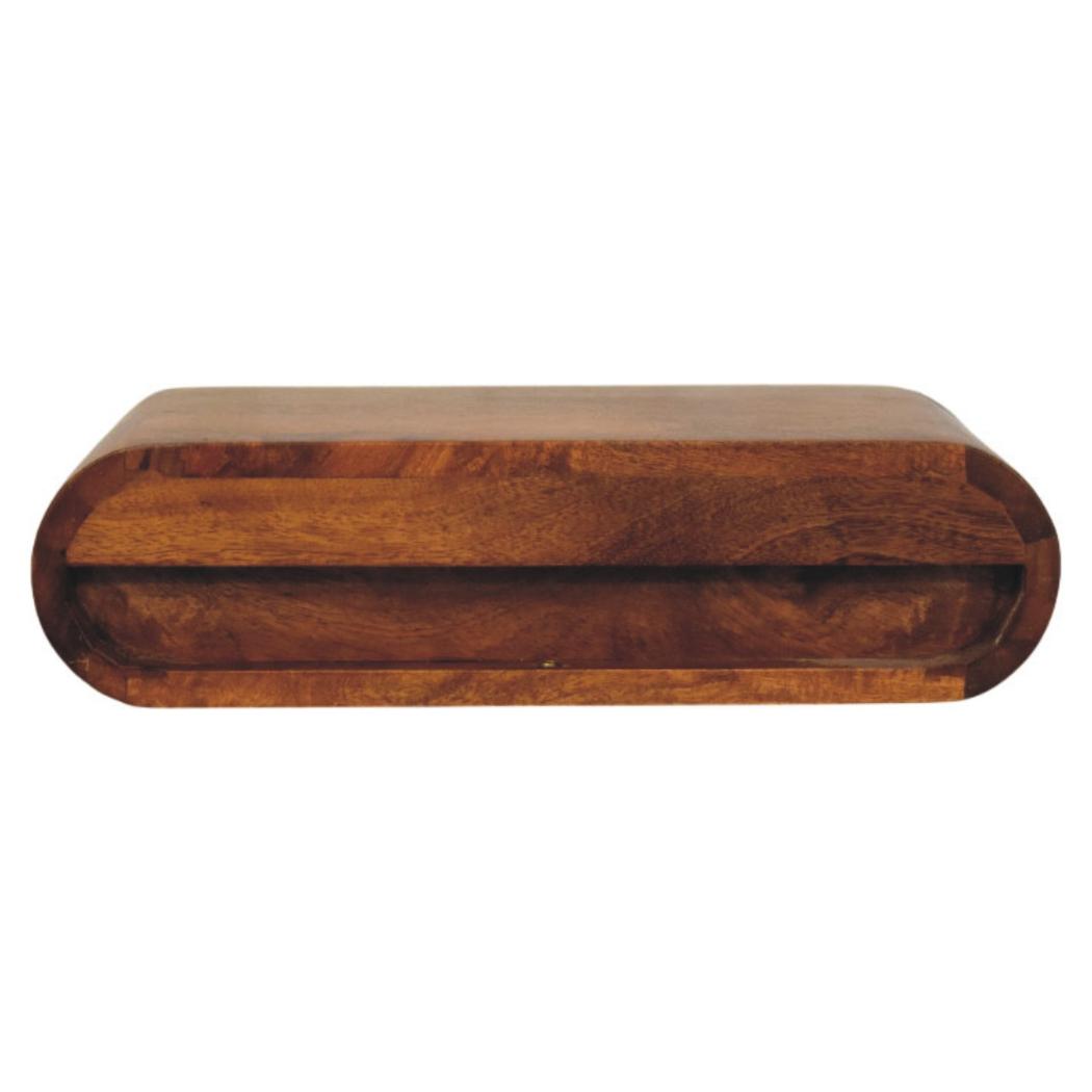 Solis Wall-Mounted Bedside Table | Solid Mango Wood | Fluted Front | Floating Nightstand