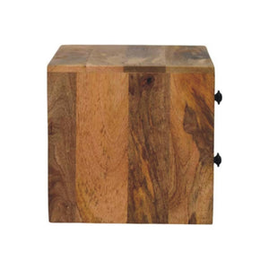 Solis Wall-Mounted Bedside Table | Solid Mango Wood | Oak-ish Finish | 2 Drawers