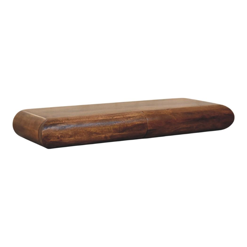 Solis Wall-Mounted Console | Solid Mango Wood | Fluted Front | Floating Hallway Storage