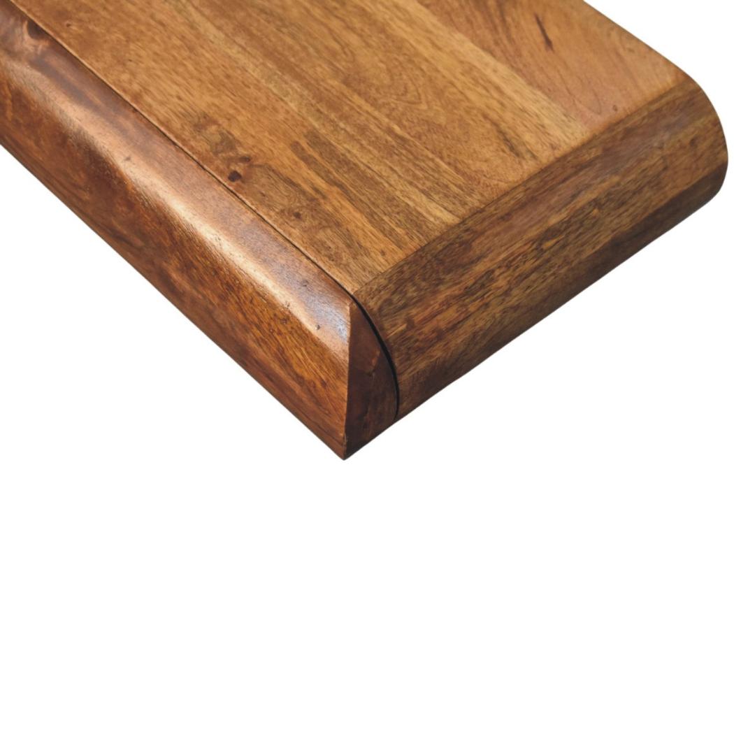 Solis Wall-Mounted Console | Solid Mango Wood | Fluted Front | Floating Hallway Storage