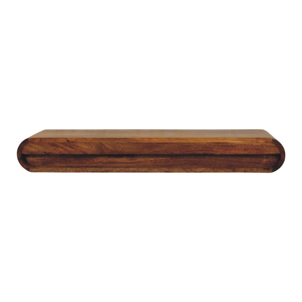 Solis Wall-Mounted Console | Solid Mango Wood | Fluted Front | Floating Hallway Storage