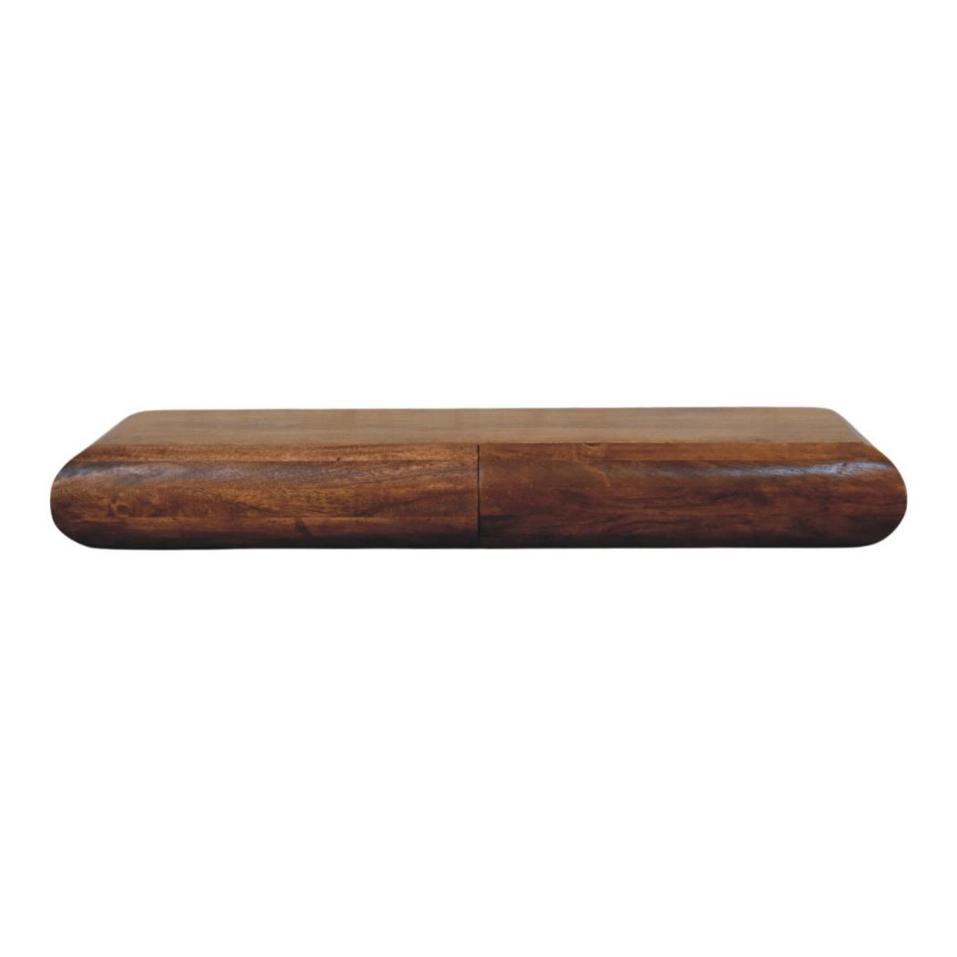 Solis Wall-Mounted Console | Solid Mango Wood | Fluted Front | Floating Hallway Storage
