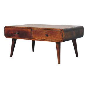 Sonata Chestnut Coffee Table | Solid Mango Wood | Artisan-Crafted Design