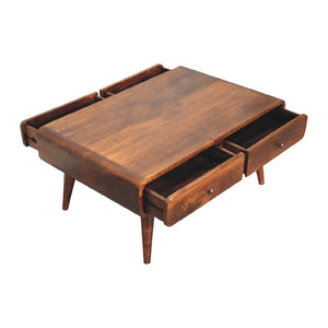 Sonata Chestnut Coffee Table | Solid Mango Wood | Artisan-Crafted Design