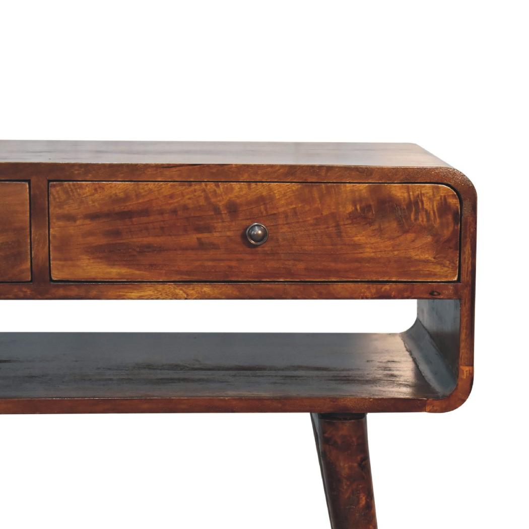 Sonata Chestnut Console Table | Solid Mango Wood | Artisan-Crafted Design