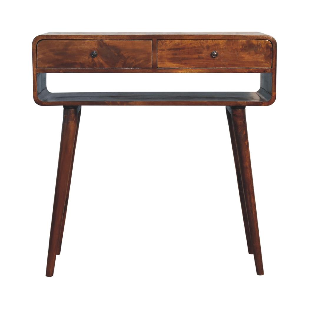 Sonata Chestnut Console Table | Solid Mango Wood | Artisan-Crafted Design