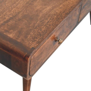 Sonata Coffee Table | Solid Mango Wood | California Walnut Finish | 2 Drawer Storage Coffee Table