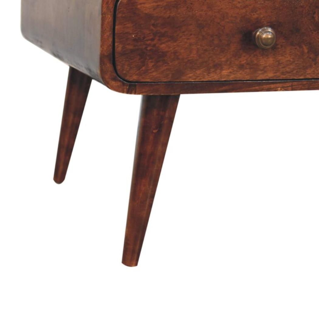 Sonata Coffee Table | Solid Mango Wood | California Walnut Finish | 2 Drawer Storage Coffee Table