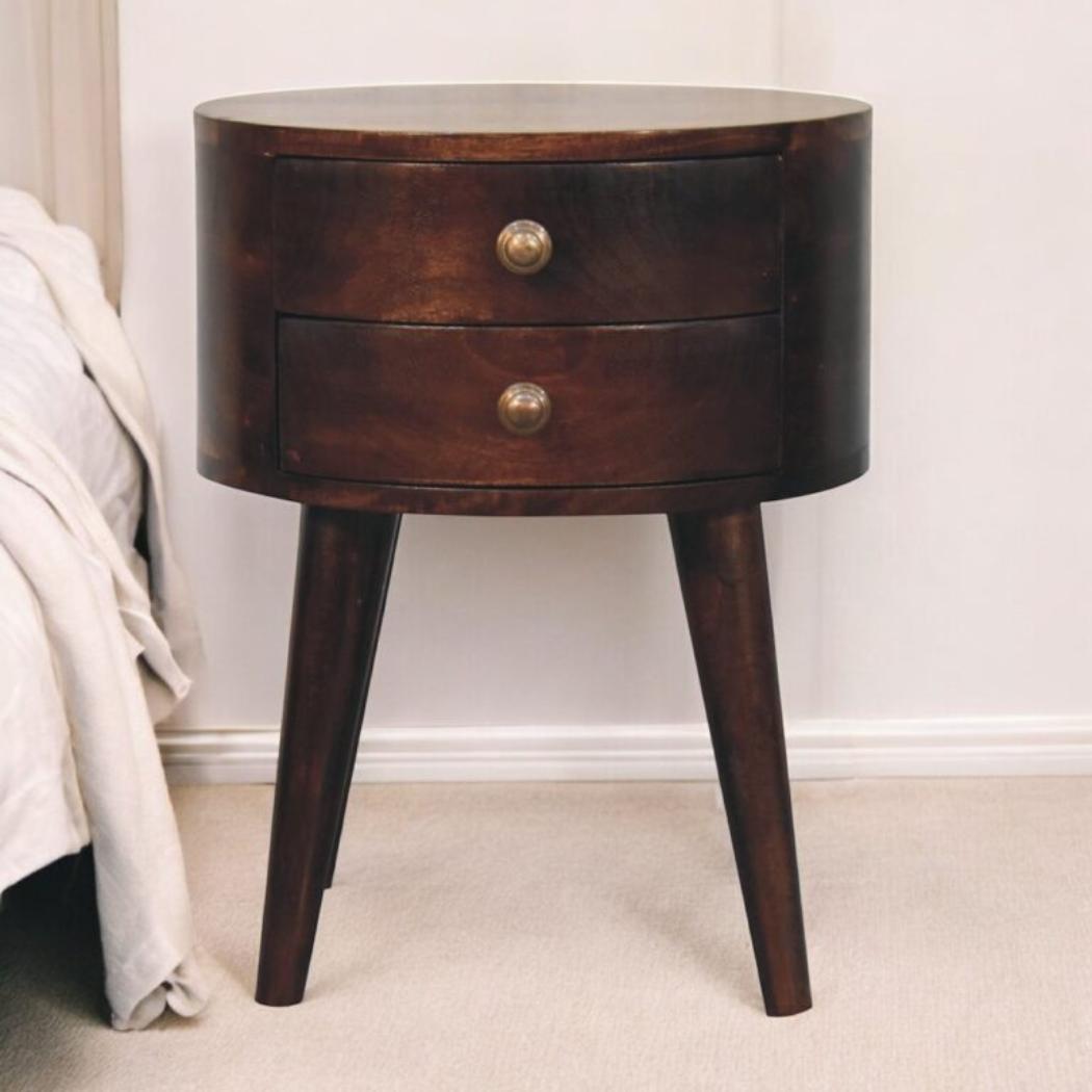 Sonata Coffee Table | Solid Mango Wood | California Walnut Finish | 2 Drawer Storage Coffee Table