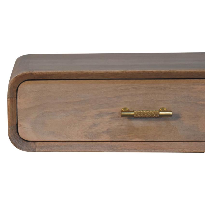 Sonoma T-Bar Wall Mounted Bedside | Solid Mango Wood | Floating Storage