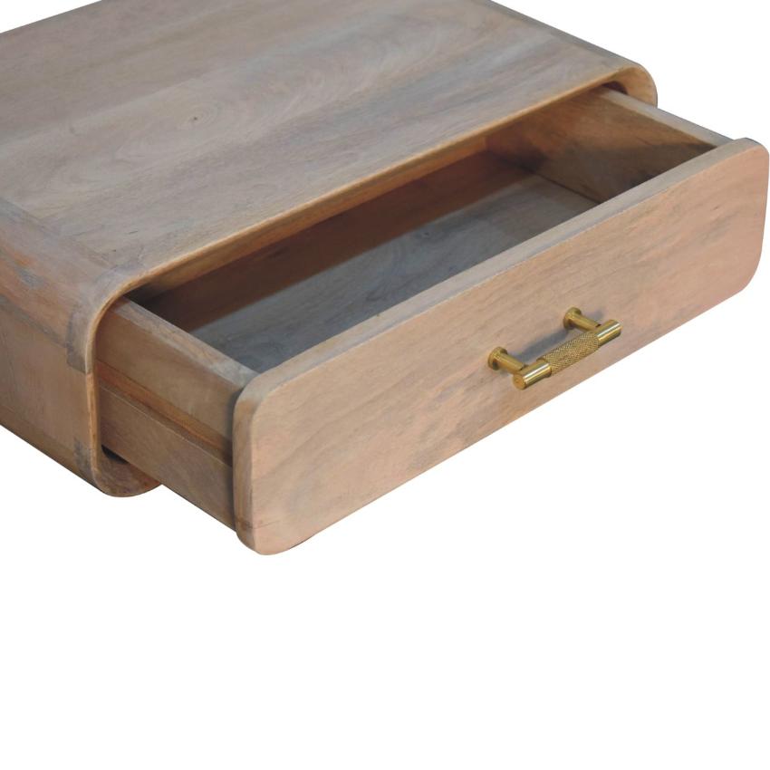 Sonoma T-Bar Wall Mounted Bedside | Solid Mango Wood | Floating Storage