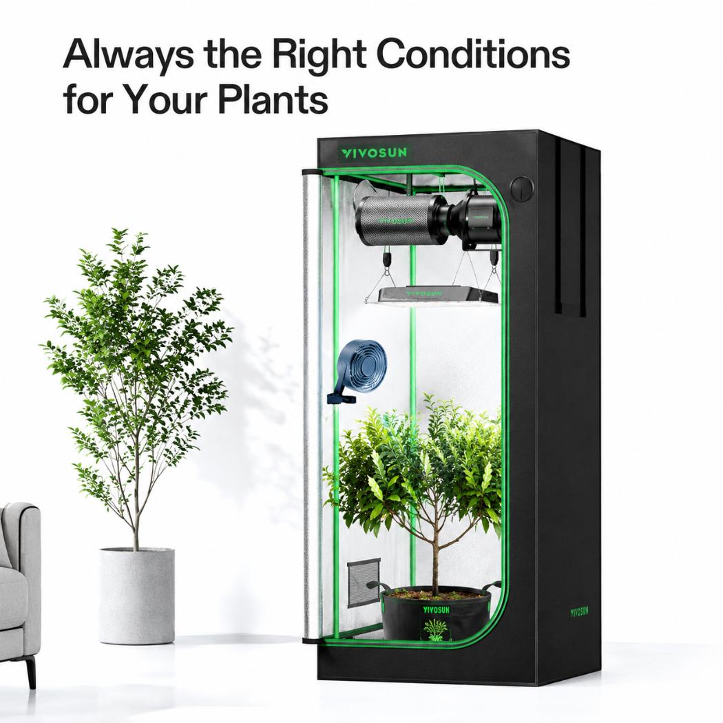 Space-Saving PRO Grow Tent Package | 2.3x2.3 ft | 180W Tunable LED