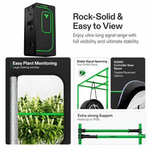 Space-Saving PRO Grow Tent Package | 2.3x2.3 ft | 180W Tunable LED