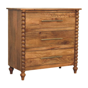 Spindle 3-Drawer Chest | Classic Detail | Practical Bedroom Storage