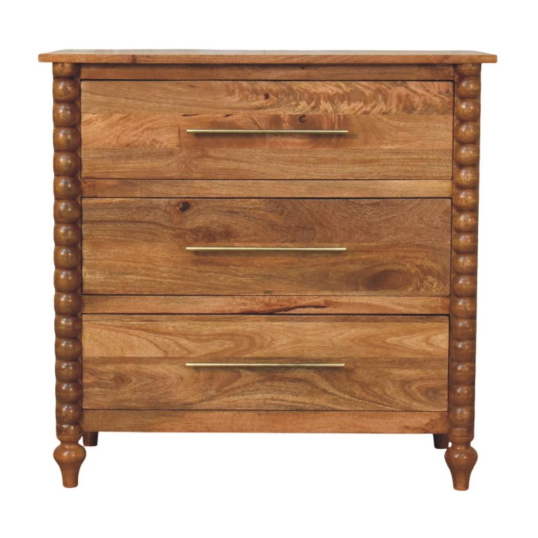 Spindle 3-Drawer Chest | Classic Detail | Practical Bedroom Storage
