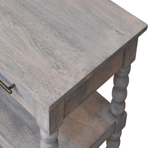 Spindle Acid Wash Side Table | Solid Wood Accent Table