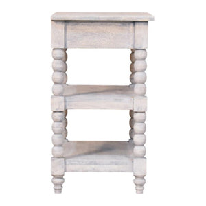 Spindle Acid Wash Side Table | Solid Wood Accent Table