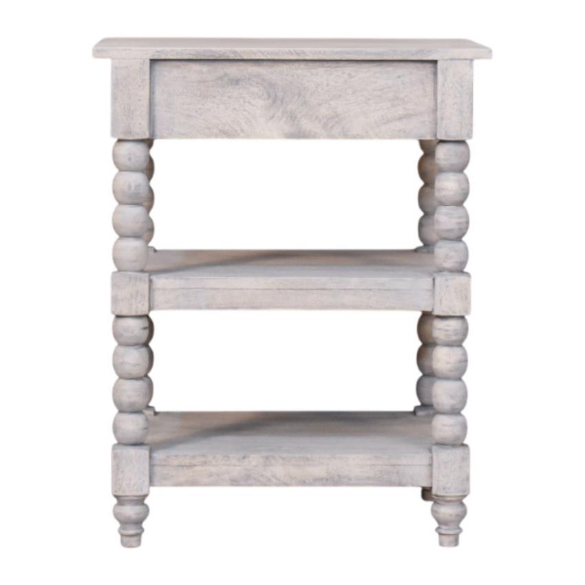 Spindle Acid Wash Side Table | Solid Wood Accent Table