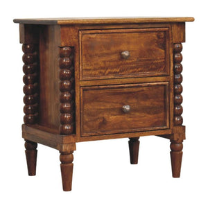 Spindle Beaded Bedside Table | Decorative Storage | Crafted Design