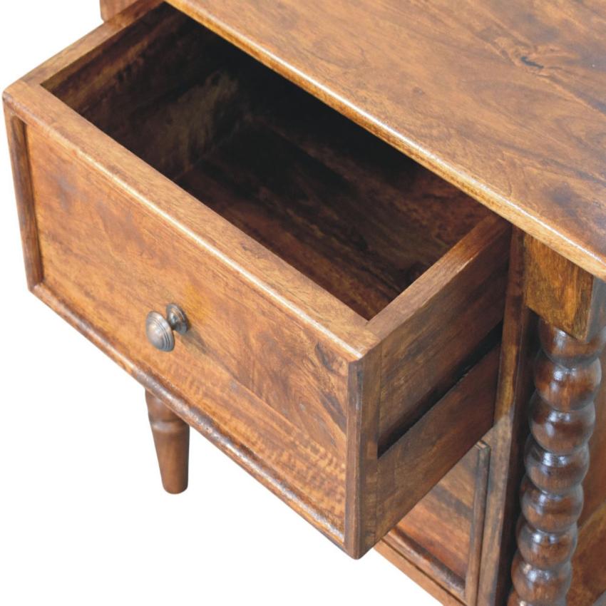 Spindle Beaded Bedside Table | Decorative Storage | Crafted Design