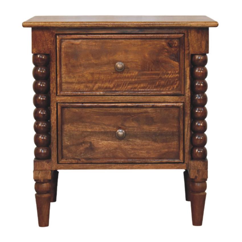 Spindle Beaded Bedside Table | Decorative Storage | Crafted Design
