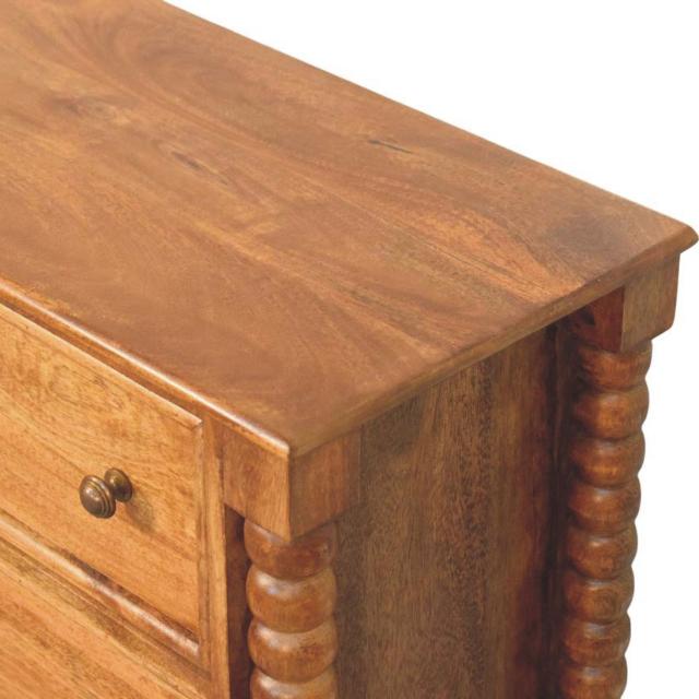 Spindle Chest of Drawers | Solid Wood Bedroom Storage