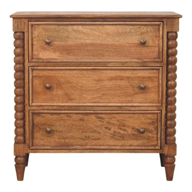 Spindle Chest of Drawers | Solid Wood Bedroom Storage