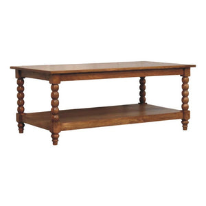 Spindle Coffee Table | Open Shelf Living Room Storage