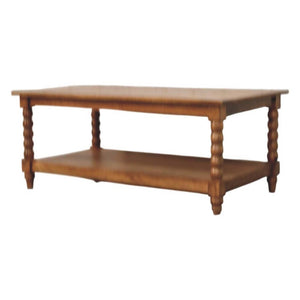 Spindle Coffee Table | Open Shelf Living Room Storage