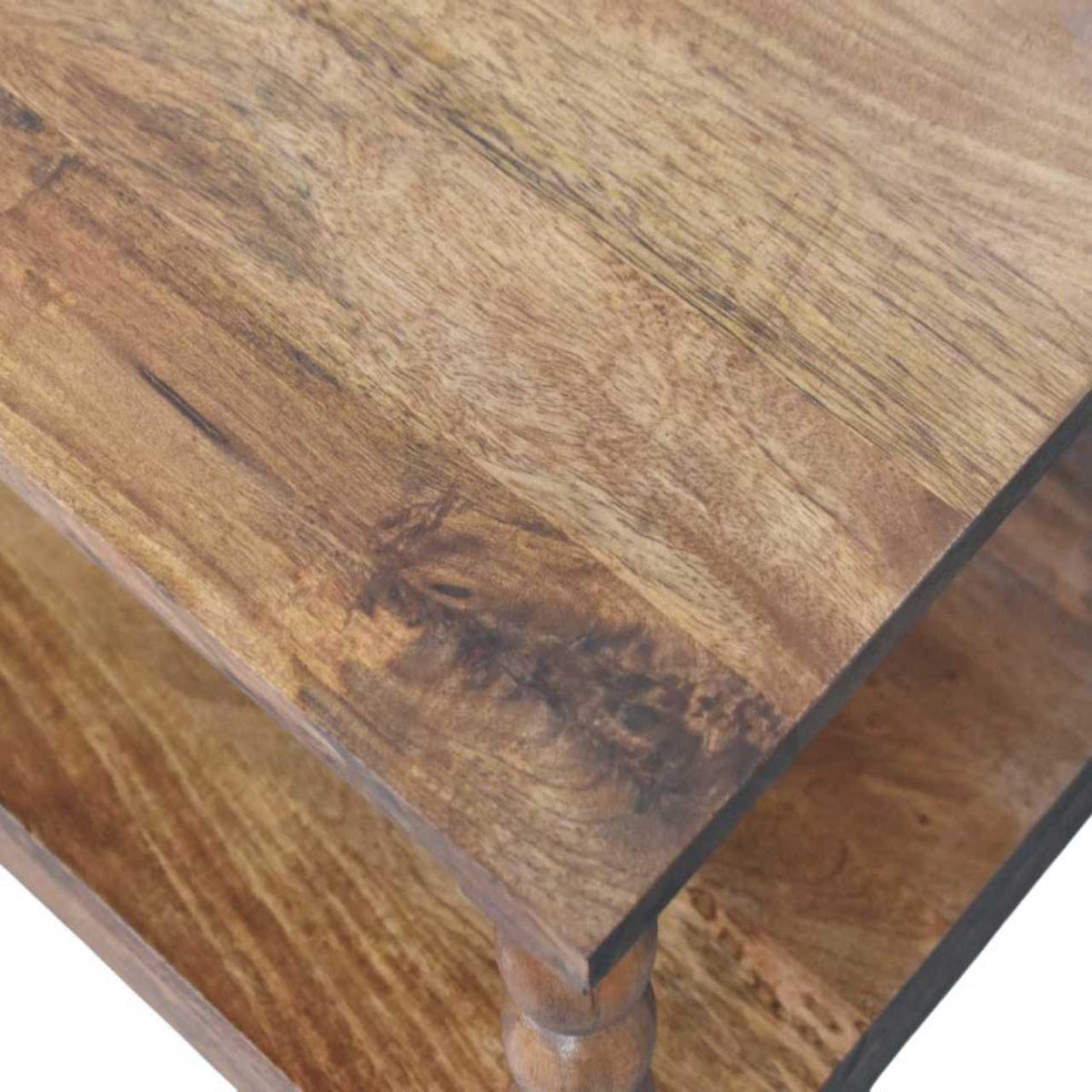Spindle Coffee Table | Open Shelf Living Room Storage