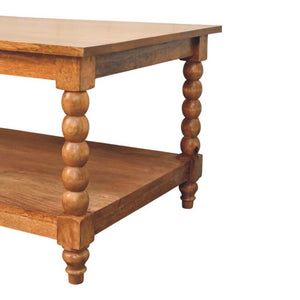 Spindle Coffee Table | Open Shelf Living Room Storage