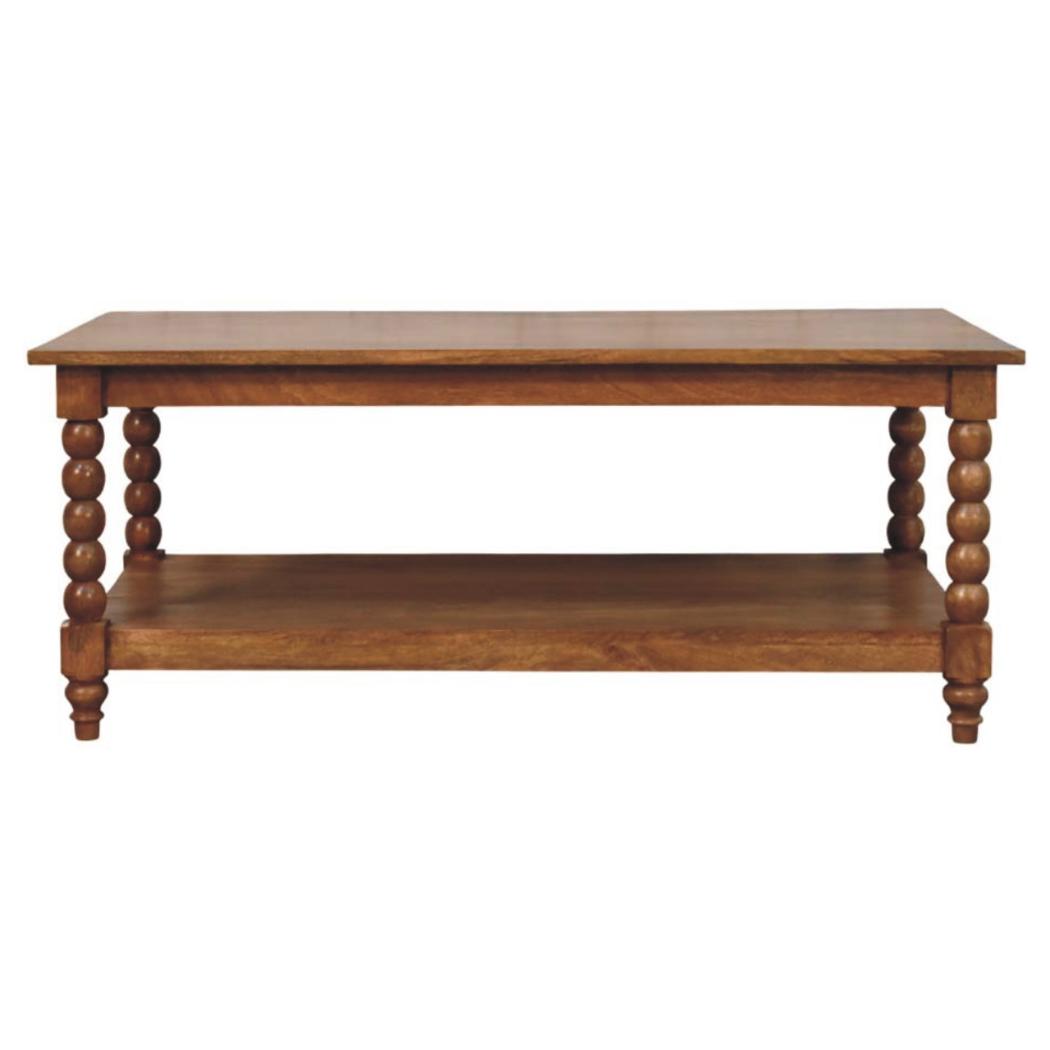 Spindle Coffee Table | Open Shelf Living Room Storage