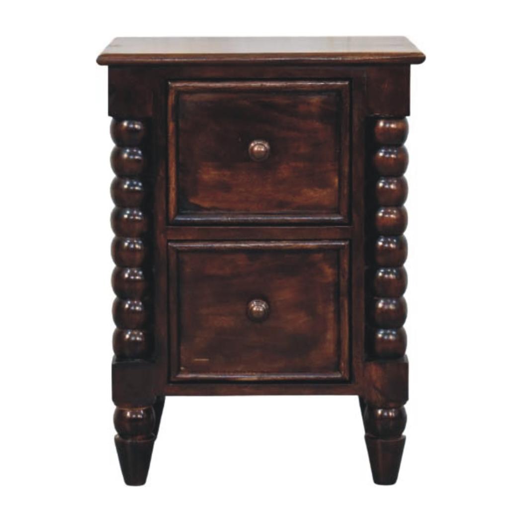 Spindle Duo Bedside Table | Textured Bedroom Storage