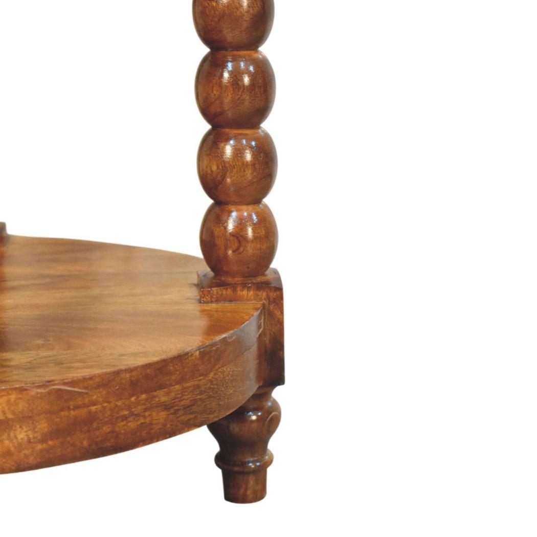 Spindle Heritage Round Side Table | Classic Textured Accent Table